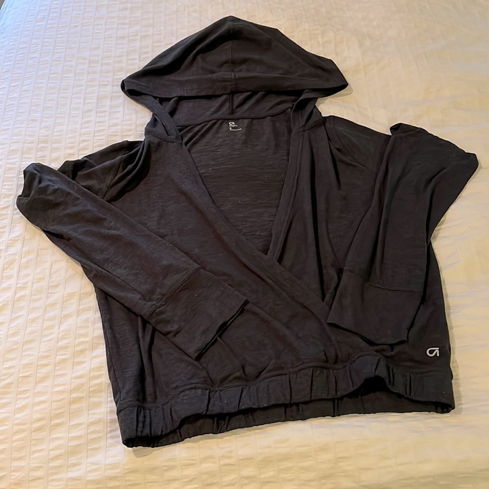 Ballet style cropped workout hoodie